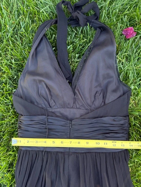 Maggy London Silk Black Halter Neck Midi Dress - Picture 8 of 11